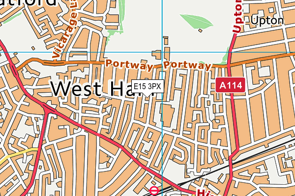 E15 3PX map - OS VectorMap District (Ordnance Survey)