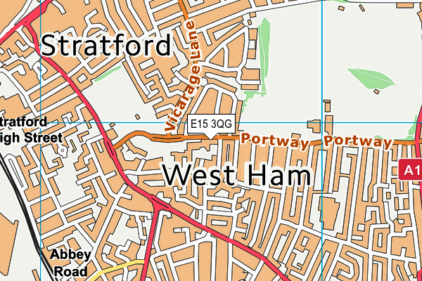 West Ham Church Primary School map (E15 3QG) - OS VectorMap District (Ordnance Survey)
