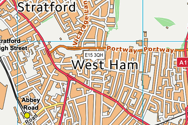 E15 3QH map - OS VectorMap District (Ordnance Survey)