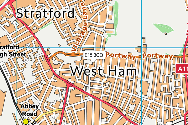 E15 3QQ map - OS VectorMap District (Ordnance Survey)