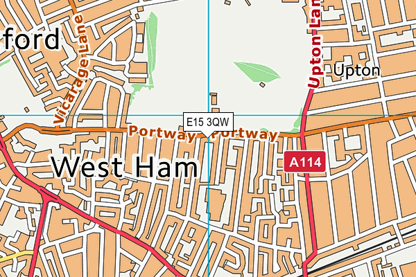 E15 3QW map - OS VectorMap District (Ordnance Survey)