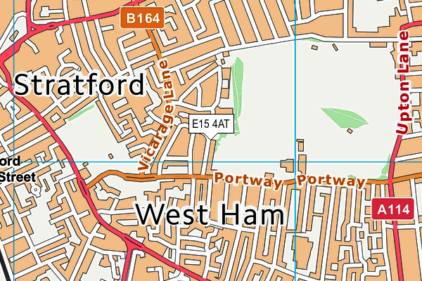 E15 4AT map - OS VectorMap District (Ordnance Survey)