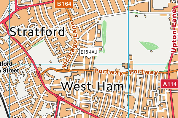 E15 4AU map - OS VectorMap District (Ordnance Survey)