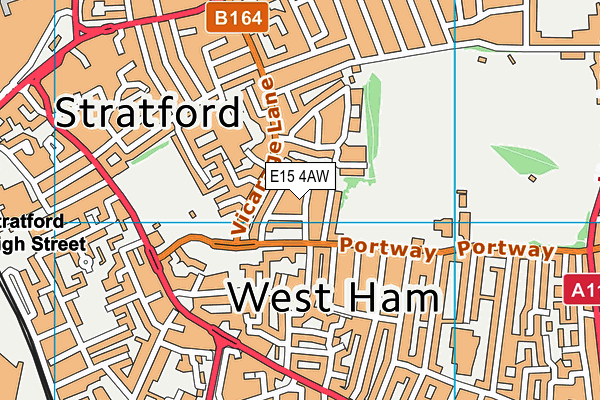 E15 4AW map - OS VectorMap District (Ordnance Survey)