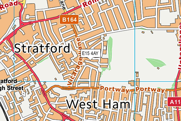 E15 4AY map - OS VectorMap District (Ordnance Survey)