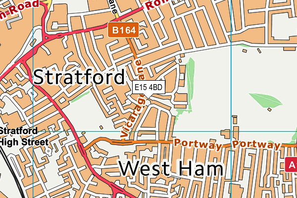 E15 4BD map - OS VectorMap District (Ordnance Survey)