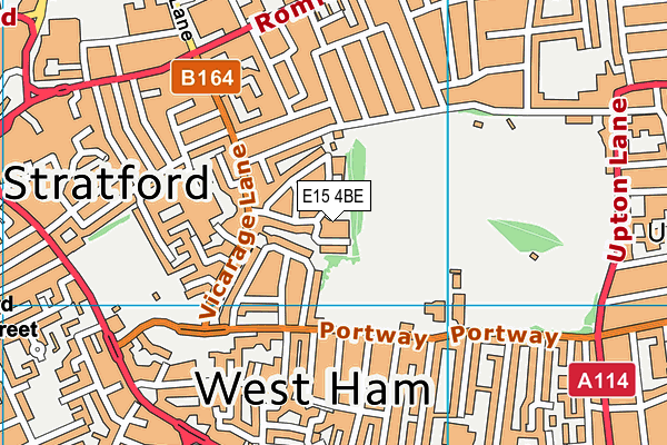 E15 4BE map - OS VectorMap District (Ordnance Survey)