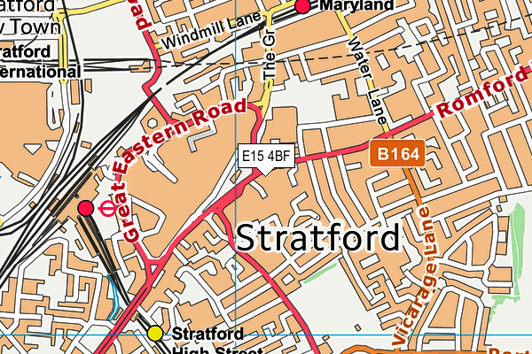 E15 4BF map - OS VectorMap District (Ordnance Survey)