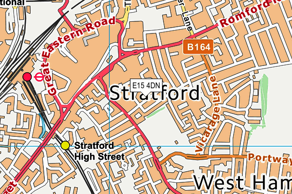 E15 4DN map - OS VectorMap District (Ordnance Survey)