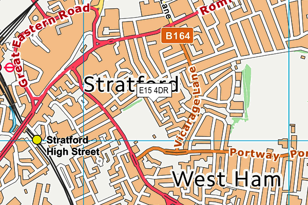 E15 4DR map - OS VectorMap District (Ordnance Survey)