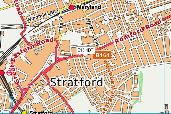 E15 4DT map - OS VectorMap District (Ordnance Survey)