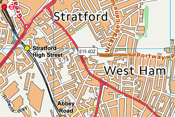 E15 4DZ map - OS VectorMap District (Ordnance Survey)