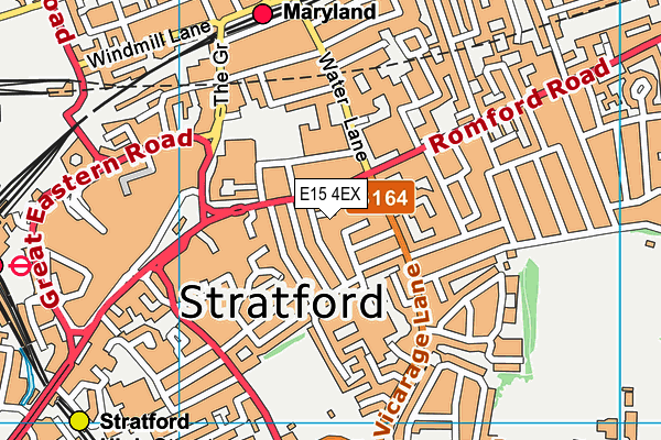 E15 4EX map - OS VectorMap District (Ordnance Survey)