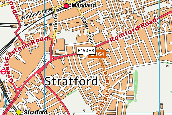 E15 4HS map - OS VectorMap District (Ordnance Survey)