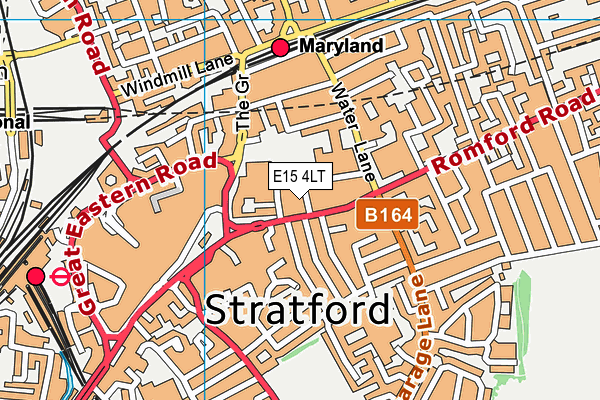 E15 4LT map - OS VectorMap District (Ordnance Survey)