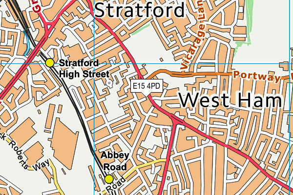 E15 4PD map - OS VectorMap District (Ordnance Survey)
