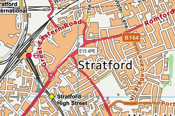 E15 4PE map - OS VectorMap District (Ordnance Survey)