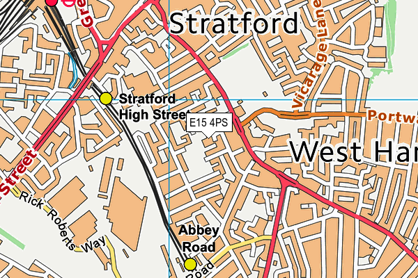 E15 4PS map - OS VectorMap District (Ordnance Survey)