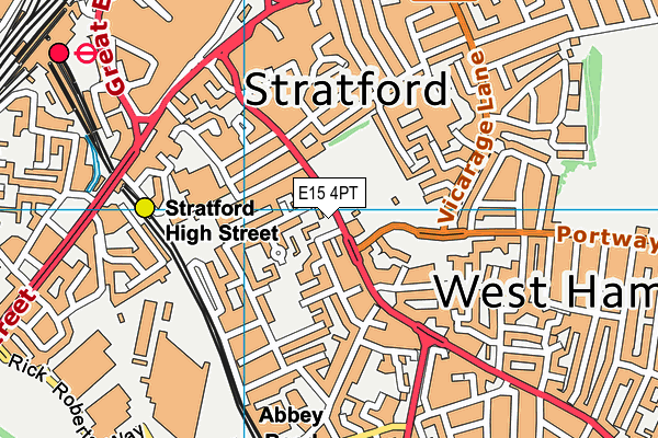 Stratford Park map (E15 4PT) - OS VectorMap District (Ordnance Survey)
