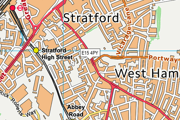 E15 4PY map - OS VectorMap District (Ordnance Survey)
