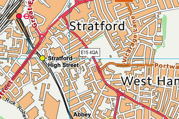 E15 4QA map - OS VectorMap District (Ordnance Survey)