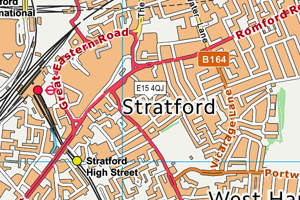 E15 4QJ map - OS VectorMap District (Ordnance Survey)