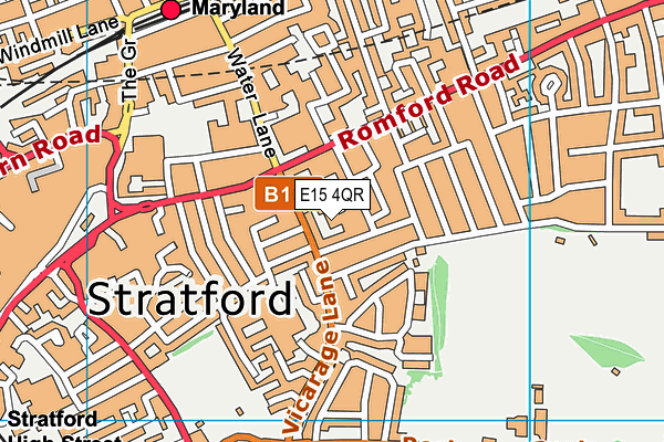 E15 4QR map - OS VectorMap District (Ordnance Survey)