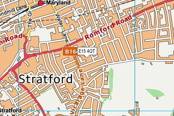 E15 4QT map - OS VectorMap District (Ordnance Survey)