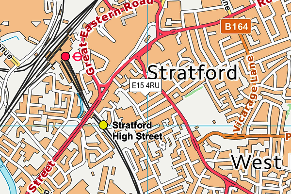 Methodist Church Bryant St Community Centre map (E15 4RU) - OS VectorMap District (Ordnance Survey)