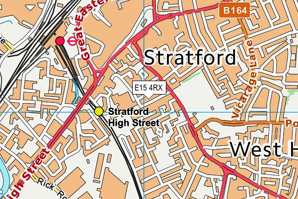 E15 4RX map - OS VectorMap District (Ordnance Survey)