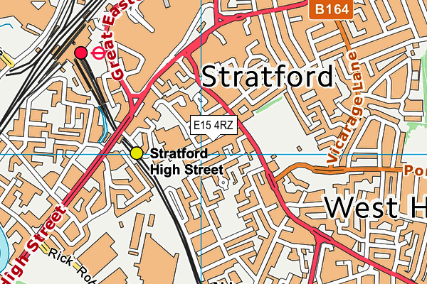 E15 4RZ map - OS VectorMap District (Ordnance Survey)