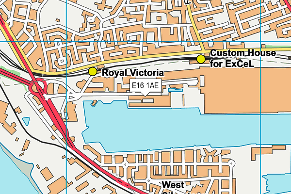 E16 1AE map - OS VectorMap District (Ordnance Survey)