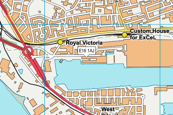 E16 1AJ map - OS VectorMap District (Ordnance Survey)