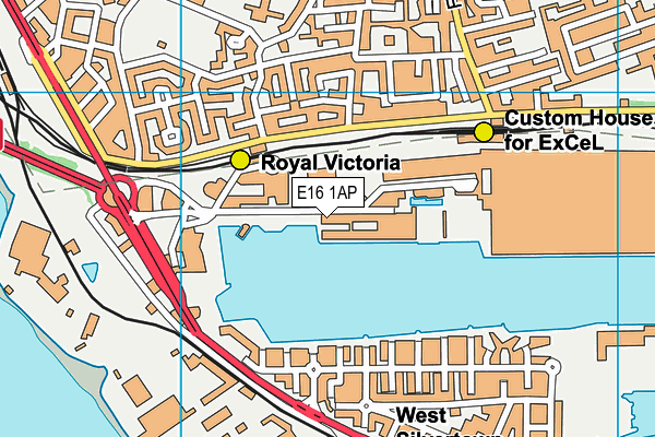 E16 1AP map - OS VectorMap District (Ordnance Survey)