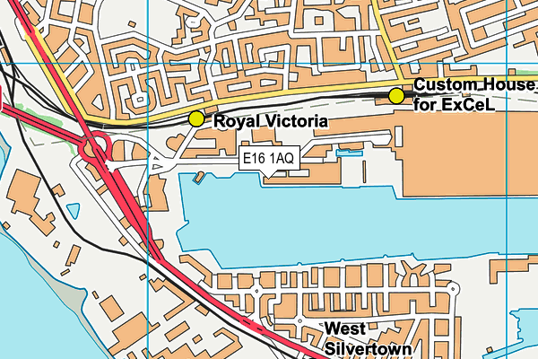 E16 1AQ map - OS VectorMap District (Ordnance Survey)