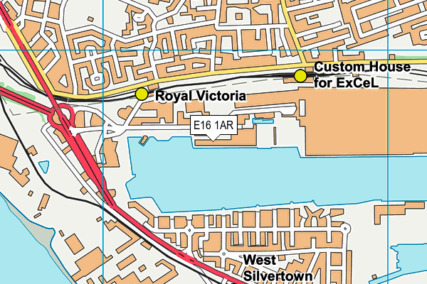 E16 1AR map - OS VectorMap District (Ordnance Survey)