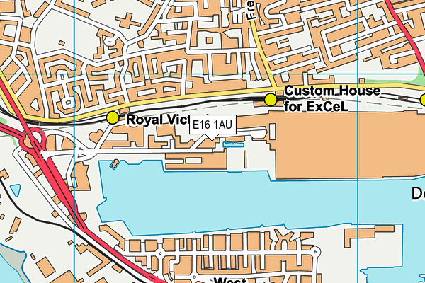 E16 1AU map - OS VectorMap District (Ordnance Survey)