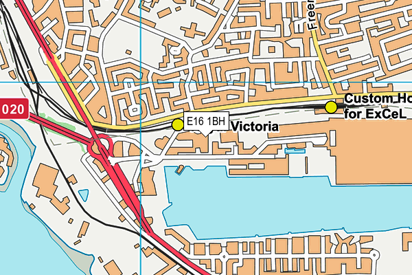 E16 1BH map - OS VectorMap District (Ordnance Survey)