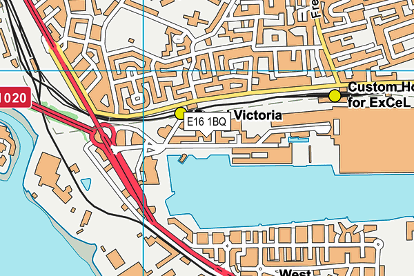 E16 1BQ map - OS VectorMap District (Ordnance Survey)