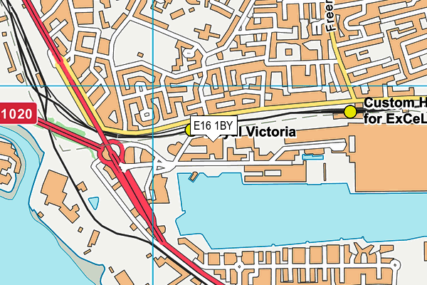 E16 1BY map - OS VectorMap District (Ordnance Survey)