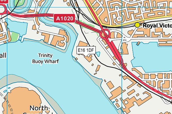 E16 1DF map - OS VectorMap District (Ordnance Survey)