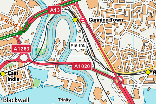 E16 1DN map - OS VectorMap District (Ordnance Survey)