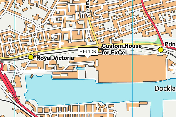 E16 1DR map - OS VectorMap District (Ordnance Survey)