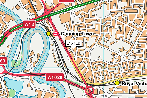 E16 1EB map - OS VectorMap District (Ordnance Survey)