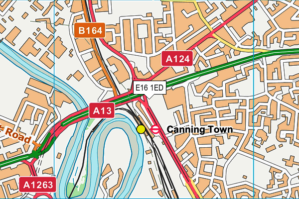 E16 1ED map - OS VectorMap District (Ordnance Survey)