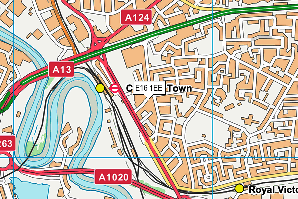 E16 1EE map - OS VectorMap District (Ordnance Survey)