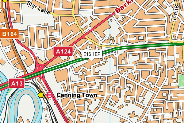 E16 1EP map - OS VectorMap District (Ordnance Survey)