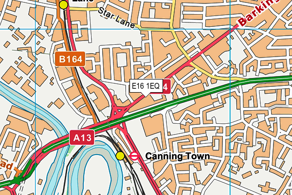 Fitness4less (Canning Town) map (E16 1EQ) - OS VectorMap District (Ordnance Survey)