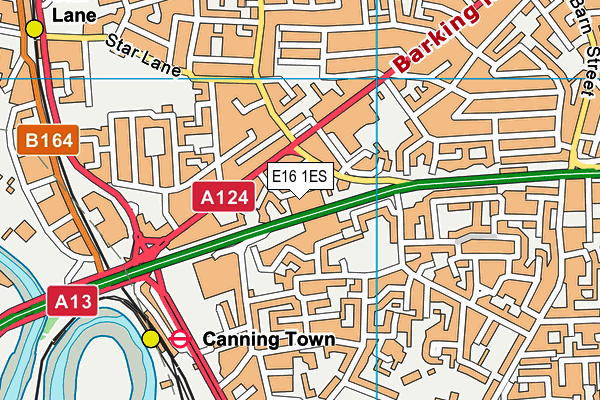 E16 1ES map - OS VectorMap District (Ordnance Survey)