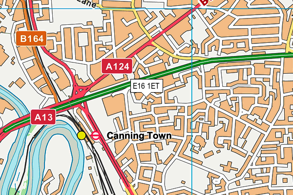 E16 1ET map - OS VectorMap District (Ordnance Survey)